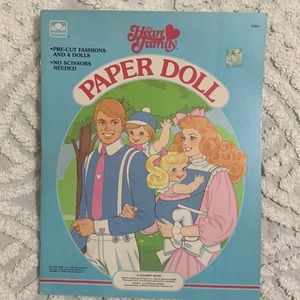 1985 paper dolls .  The Heart Family.  Golden book by Mattel